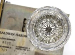 Vintage Round Glass Polished Brass Baldwin Lock Door Knob Set 15 Vintage Round Glass Polished Brass Baldwin Lock Door Knob Set -OGT Sale Store q285654 04