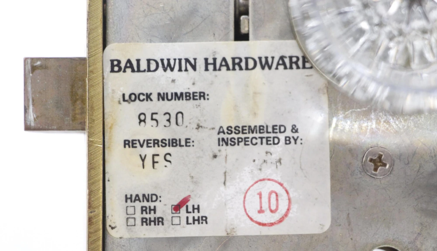 Vintage Round Glass Polished Brass Baldwin Lock Door Knob Set 7 Vintage Round Glass Polished Brass Baldwin Lock Door Knob Set - Image 5