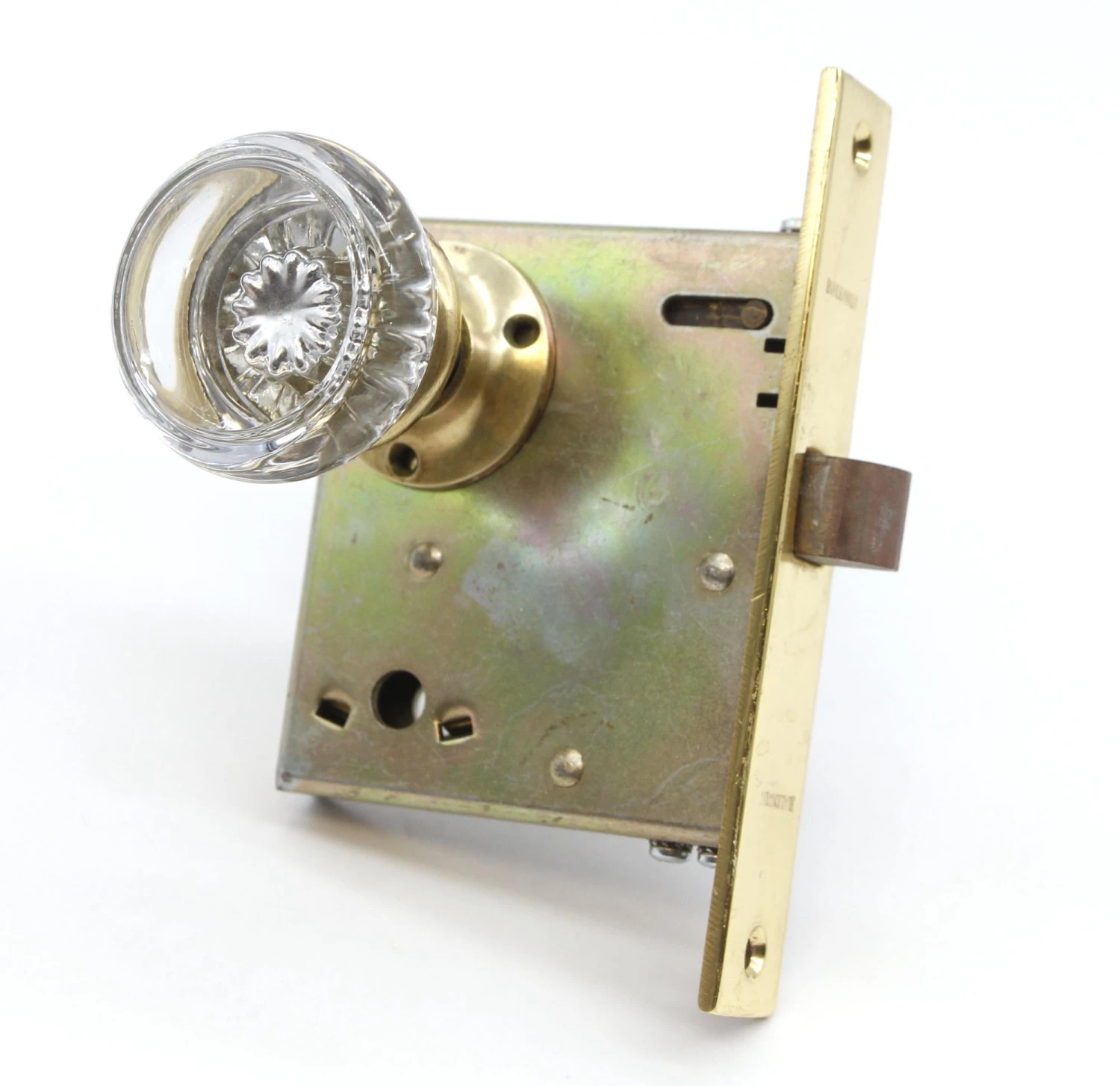 Vintage Round Glass Polished Brass Baldwin Lock Door Knob Set 9 Vintage Round Glass Polished Brass Baldwin Lock Door Knob Set - Image 7