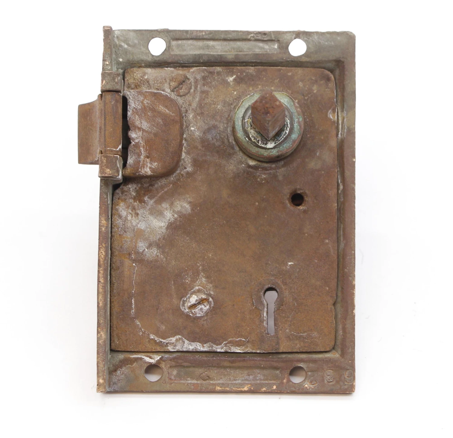 Antique Victorian Bronze Rim Door Lock Set 8 Antique Victorian Bronze Rim Door Lock Set - Image 6