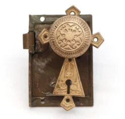 Antique Victorian Bronze Rim Door Lock Set 19 Antique Victorian Bronze Rim Door Lock Set -OGT Sale Store q285655 07