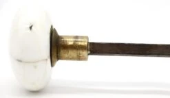 Pair Of Antique White Crackled Ceramic Door Knobs -OGT Sale Store q285694 06