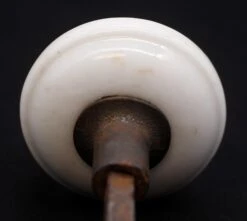 Pair Of White Ceramic Door Knobs With Cast Iron Shanks 15 Pair Of White Ceramic Door Knobs With Cast Iron Shanks -OGT Sale Store q285695 07