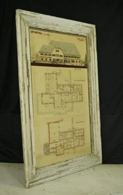 1940s Pine Framed French Hotel Blueprint 62 X 42 13 1940s Pine Framed French Hotel Blueprint 62 X 42 -OGT Sale Store q285927 05
