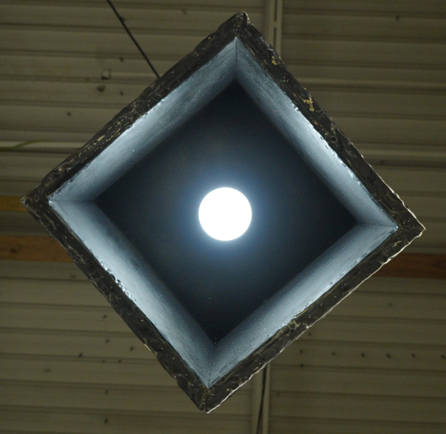 Handmade Antique Tin Ceiling 12 In. Square Pendant Light 12 Handmade Antique Tin Ceiling 12 In. Square Pendant Light - Image 10