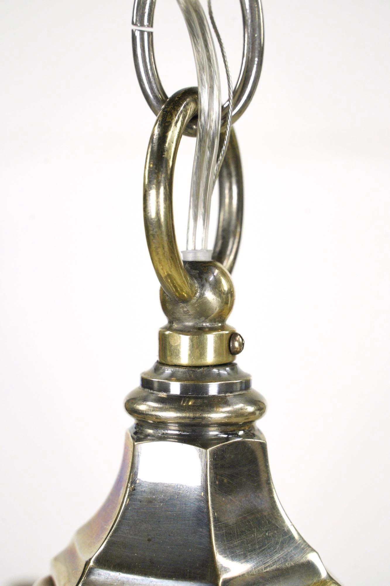 Dutch Style 8 Arm Two Tone Nickel Brass Chandelier 11 Dutch Style 8 Arm Two Tone Nickel Brass Chandelier - Image 9