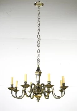 Dutch Style 8 Arm Two Tone Nickel Brass Chandelier 30 Dutch Style 8 Arm Two Tone Nickel Brass Chandelier -OGT Sale Store q286239 14