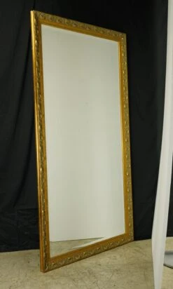 Vintage French Gilt Wood Plaster Beveled Wall Mirror 79 X 42 In. 20 Vintage French Gilt Wood Plaster Beveled Wall Mirror 79 X 42 In. -OGT Sale Store q286297 05