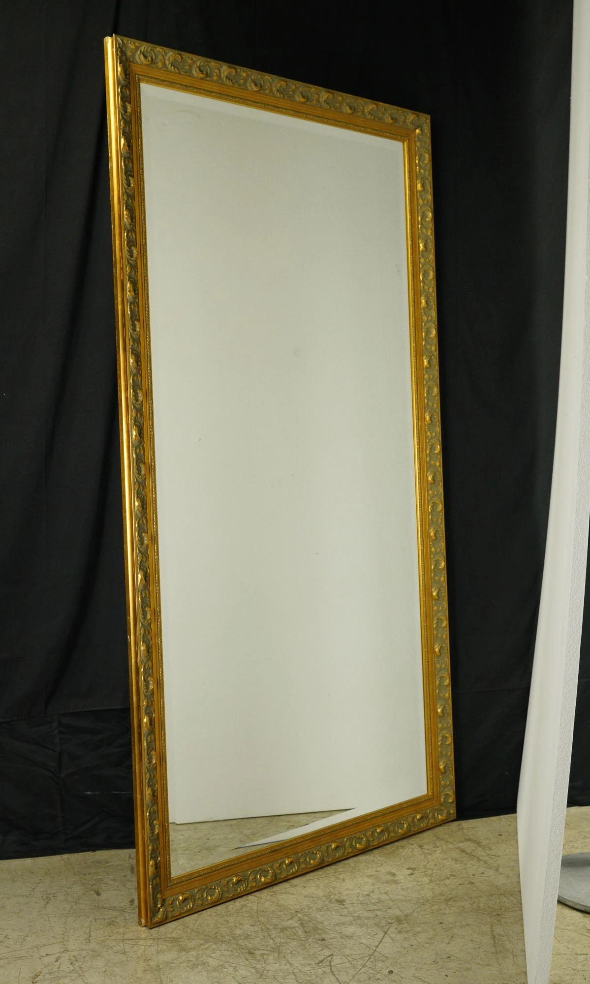 Vintage French Gilt Wood Plaster Beveled Wall Mirror 79 X 42 In. 7 Vintage French Gilt Wood Plaster Beveled Wall Mirror 79 X 42 In. - Image 5