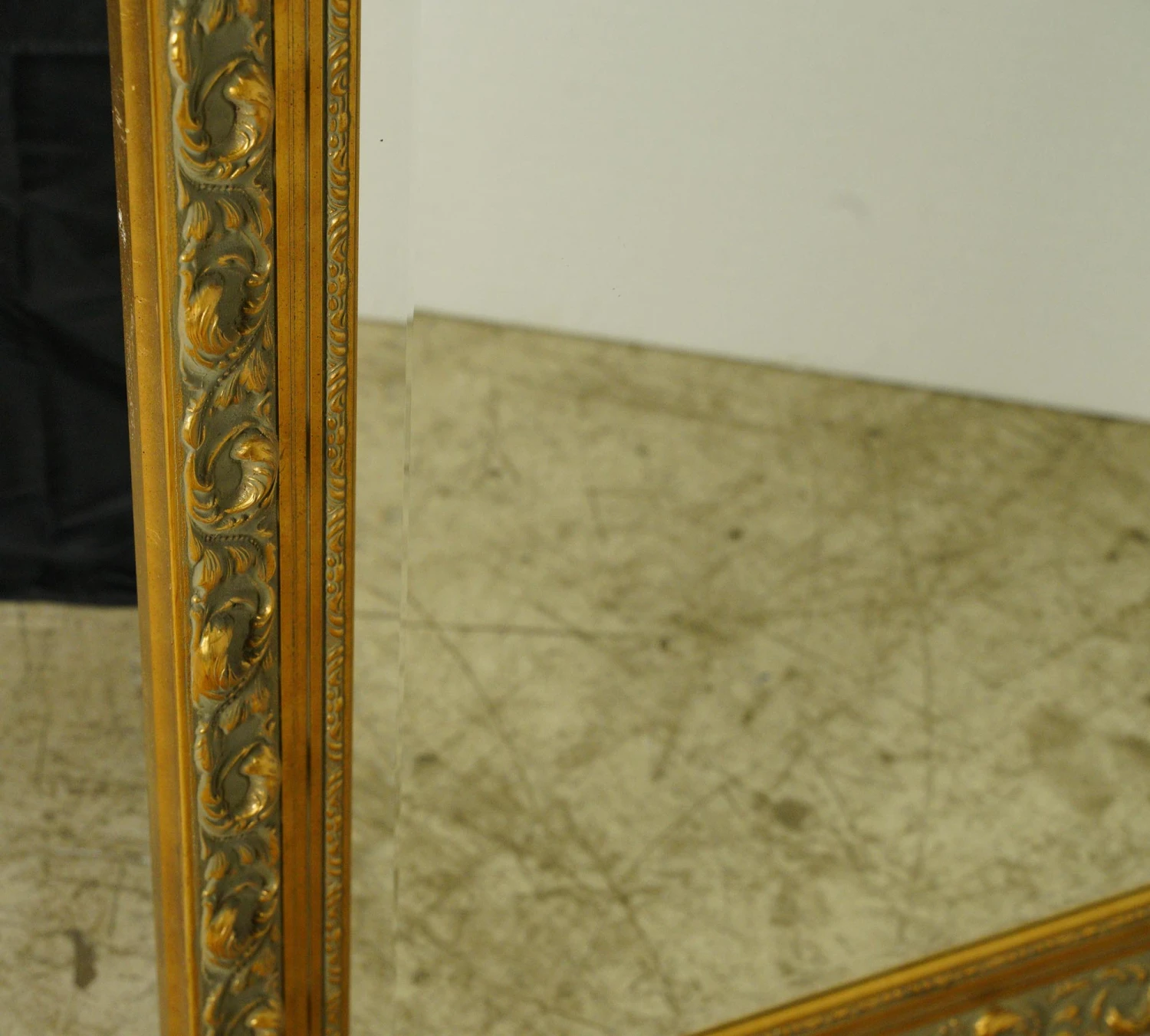 Vintage French Gilt Wood Plaster Beveled Wall Mirror 79 X 42 In. 8 Vintage French Gilt Wood Plaster Beveled Wall Mirror 79 X 42 In. - Image 6