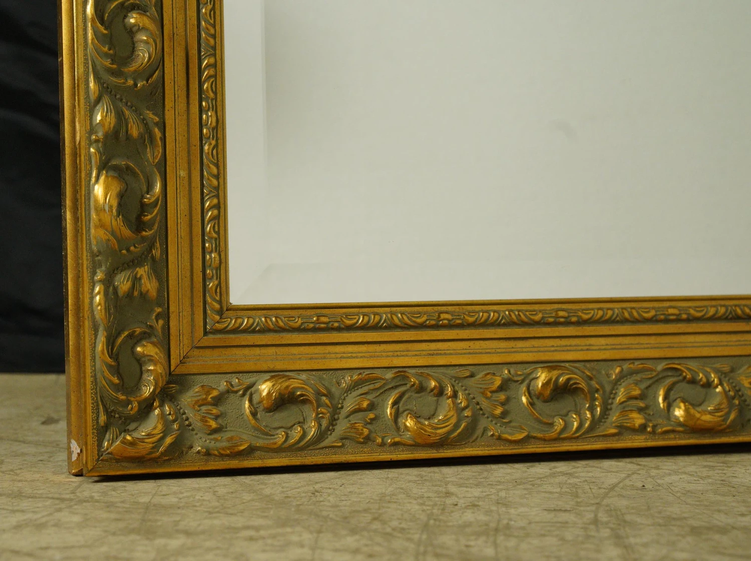 Vintage French Gilt Wood Plaster Beveled Wall Mirror 79 X 42 In. 10 Vintage French Gilt Wood Plaster Beveled Wall Mirror 79 X 42 In. - Image 8