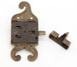 Antique Jewett Bronze Right Hand Ice Box Lock 14 Antique Jewett Bronze Right Hand Ice Box Lock -OGT Sale Store q286311 05