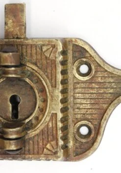 Antique Jewett Bronze Right Hand Ice Box Lock 15 Antique Jewett Bronze Right Hand Ice Box Lock -OGT Sale Store q286311 06