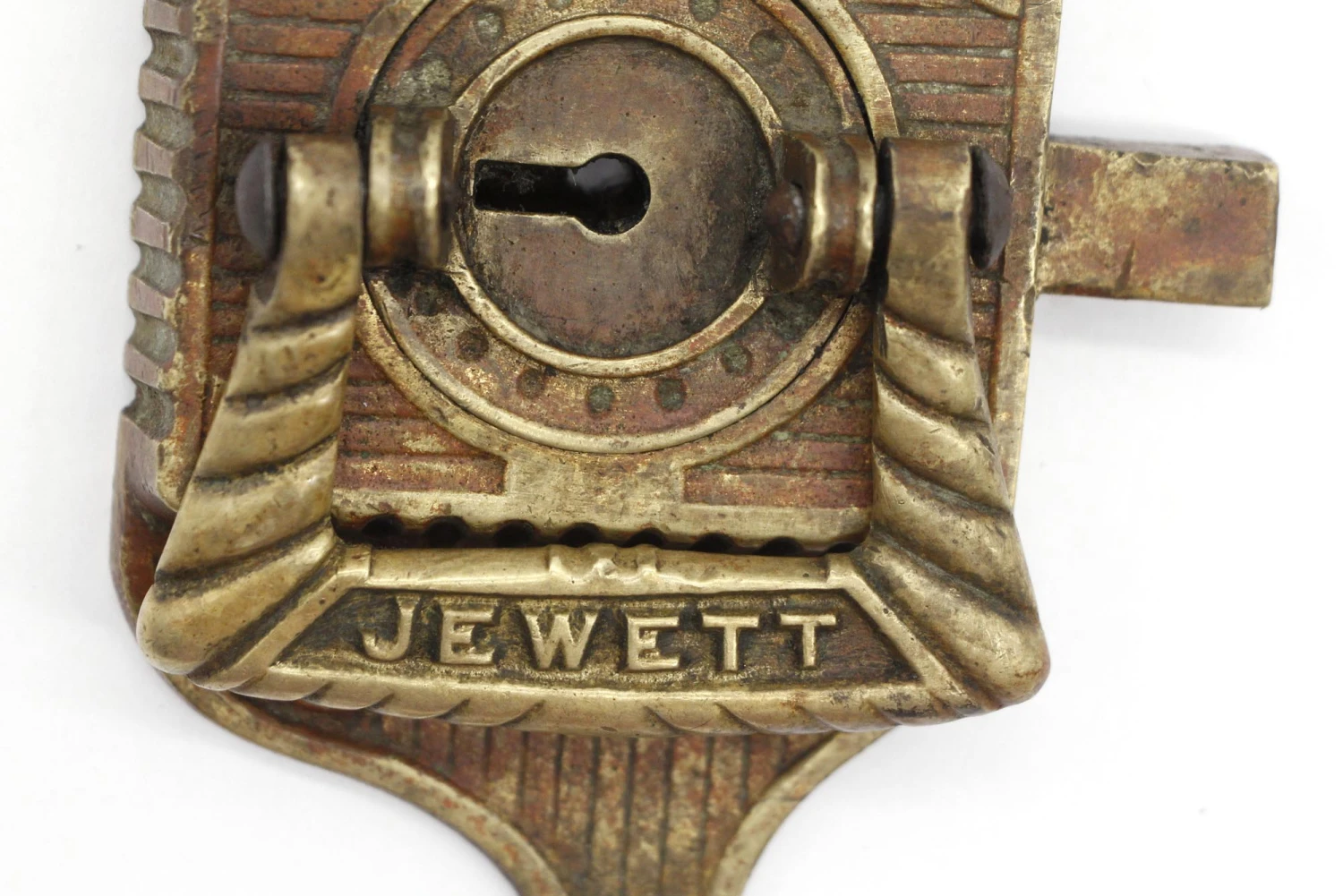 Antique Jewett Bronze Right Hand Ice Box Lock 9 Antique Jewett Bronze Right Hand Ice Box Lock - Image 7