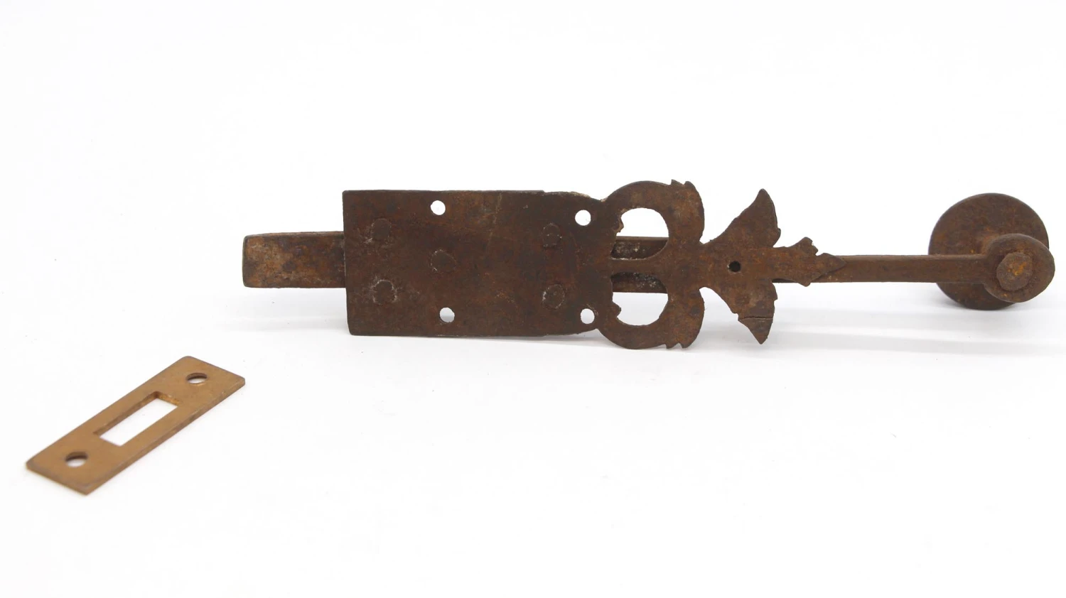 Antique Forged Iron Door Surface Bolt 7 Antique Forged Iron Door Surface Bolt - Image 5