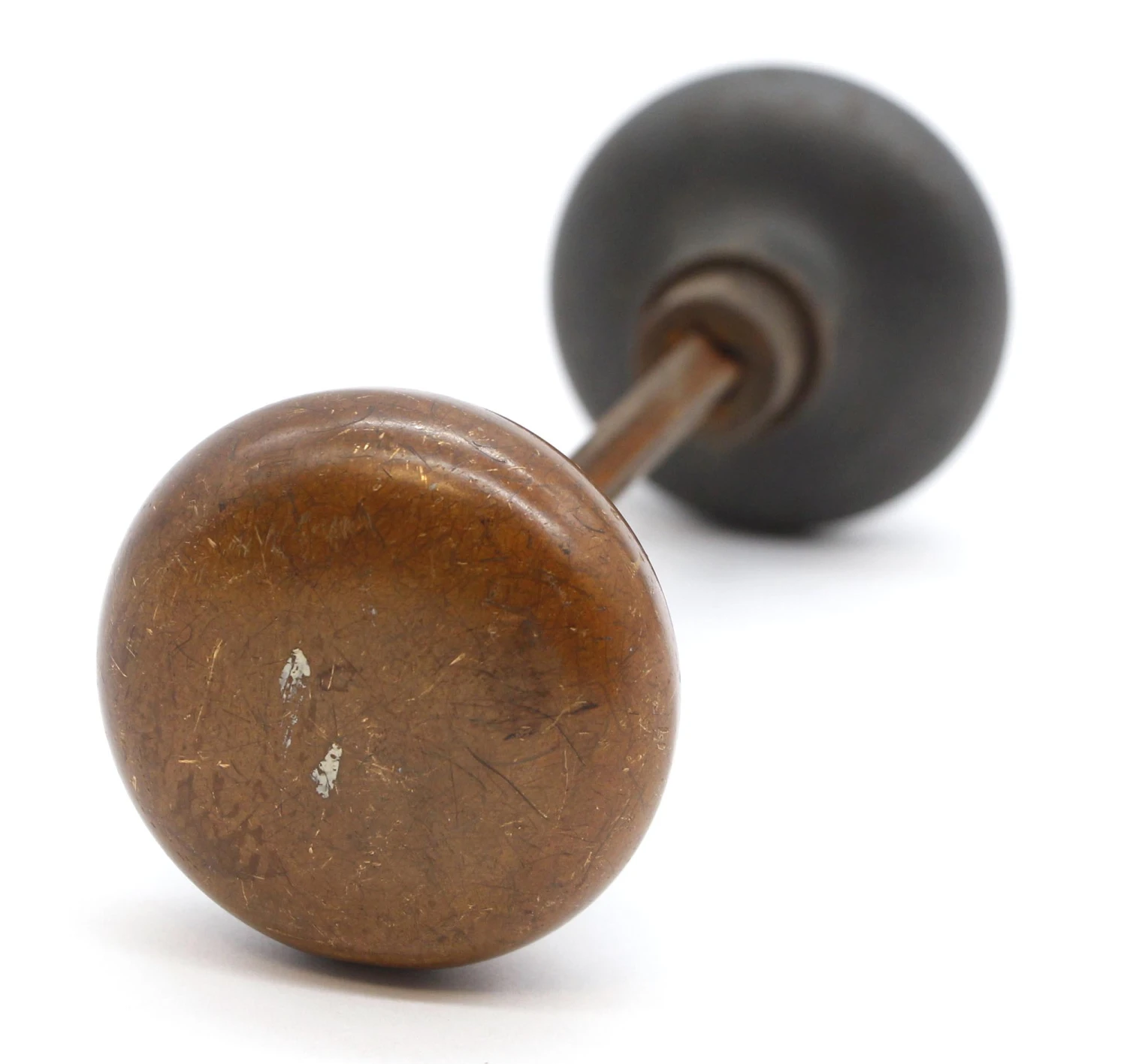 Antique YMCA Emblematic Cast Iron & Plain Brass Door Knob Set 8 Antique YMCA Emblematic Cast Iron & Plain Brass Door Knob Set - Image 6