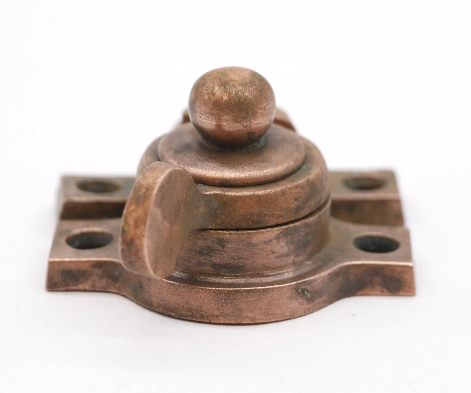 Vintage Copper Plated Brass Ball Top Window Lock 7 Vintage Copper Plated Brass Ball Top Window Lock - Image 5