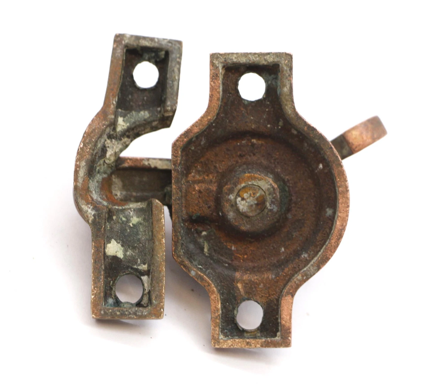 Vintage Copper Plated Brass Ball Top Window Lock 8 Vintage Copper Plated Brass Ball Top Window Lock - Image 6