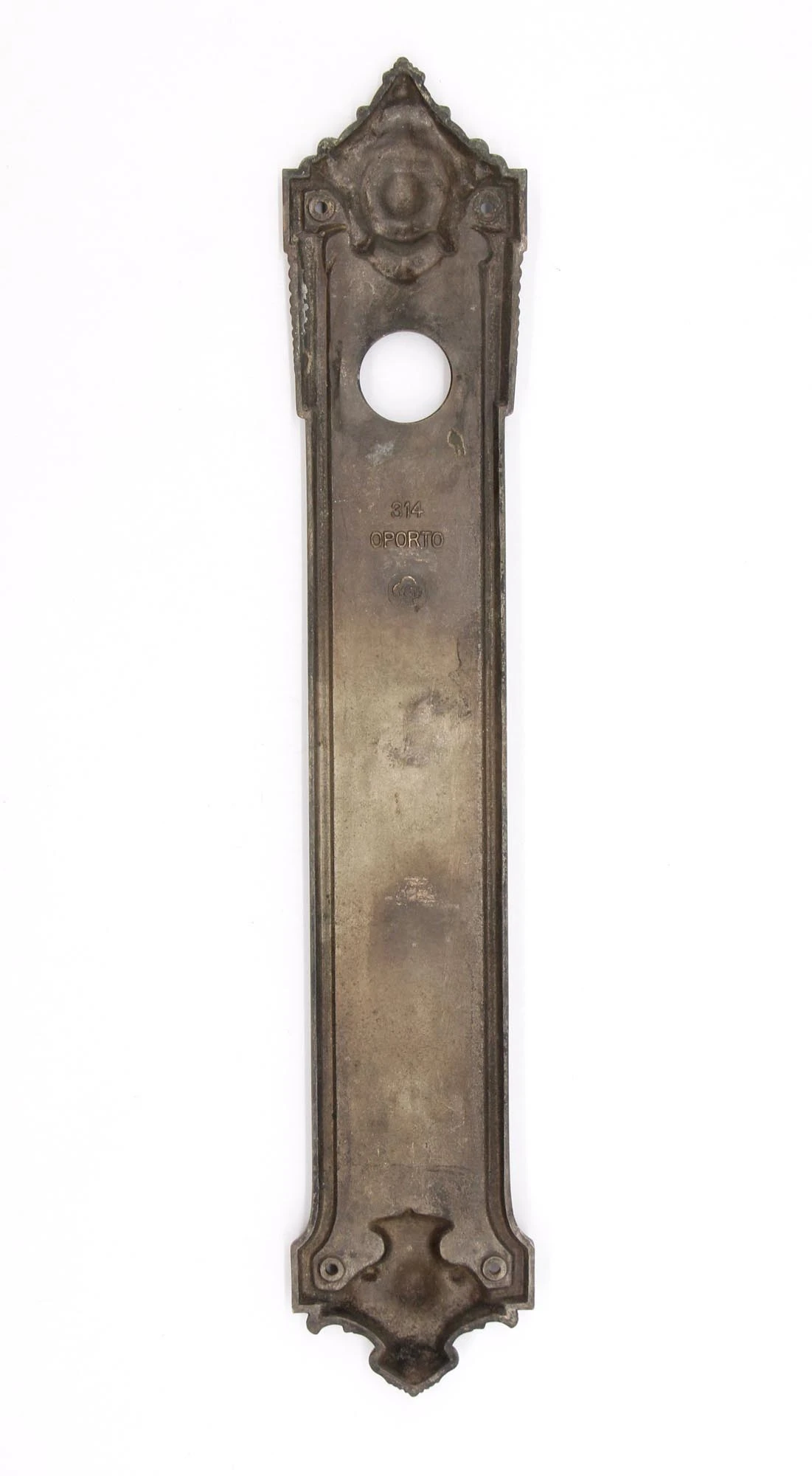 Antique Yale & Towne Oporto Bronze Door Push Plate 6 Antique Yale & Towne Oporto Bronze Door Push Plate - Image 4