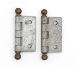 Pair Of 2 X 2 Steel Cabinet Hinges With Brass Ball Tips 9 Pair Of 2 X 2 Steel Cabinet Hinges With Brass Ball Tips -OGT Sale Store q286409 04