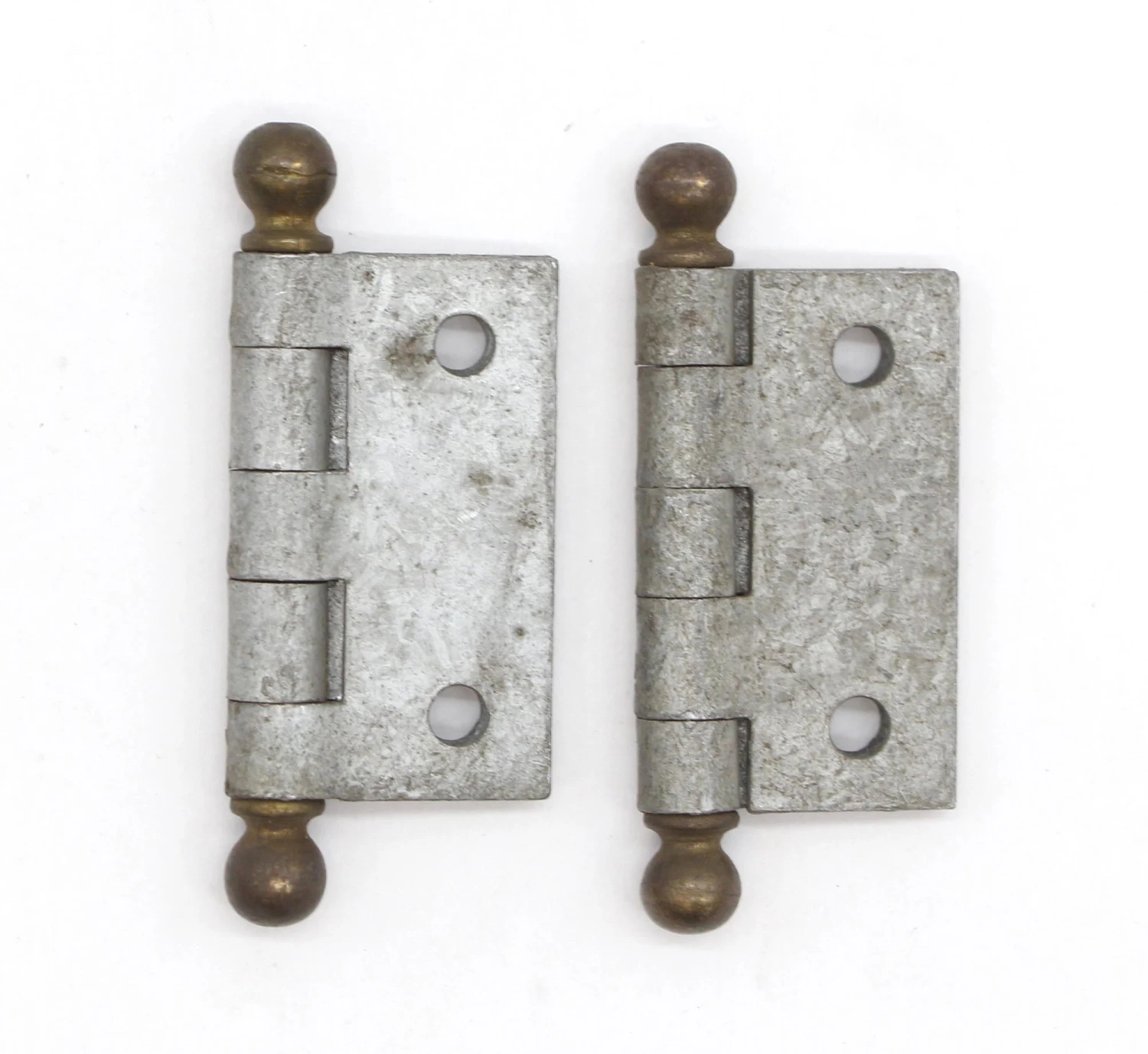 Pair Of 2 X 2 Steel Cabinet Hinges With Brass Ball Tips 6 Pair Of 2 X 2 Steel Cabinet Hinges With Brass Ball Tips - Image 4
