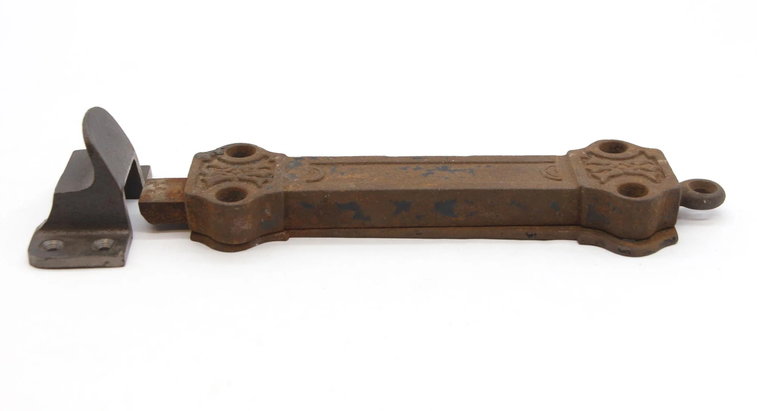 Antique Victorian Cast Iron Spring Door Bolt 7 Antique Victorian Cast Iron Spring Door Bolt - Image 5