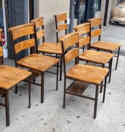 Refinished NYC St. John The Divine Maple & Steel Frame Chair 27 Refinished NYC St. John The Divine Maple & Steel Frame Chair -OGT Sale Store q286466 13