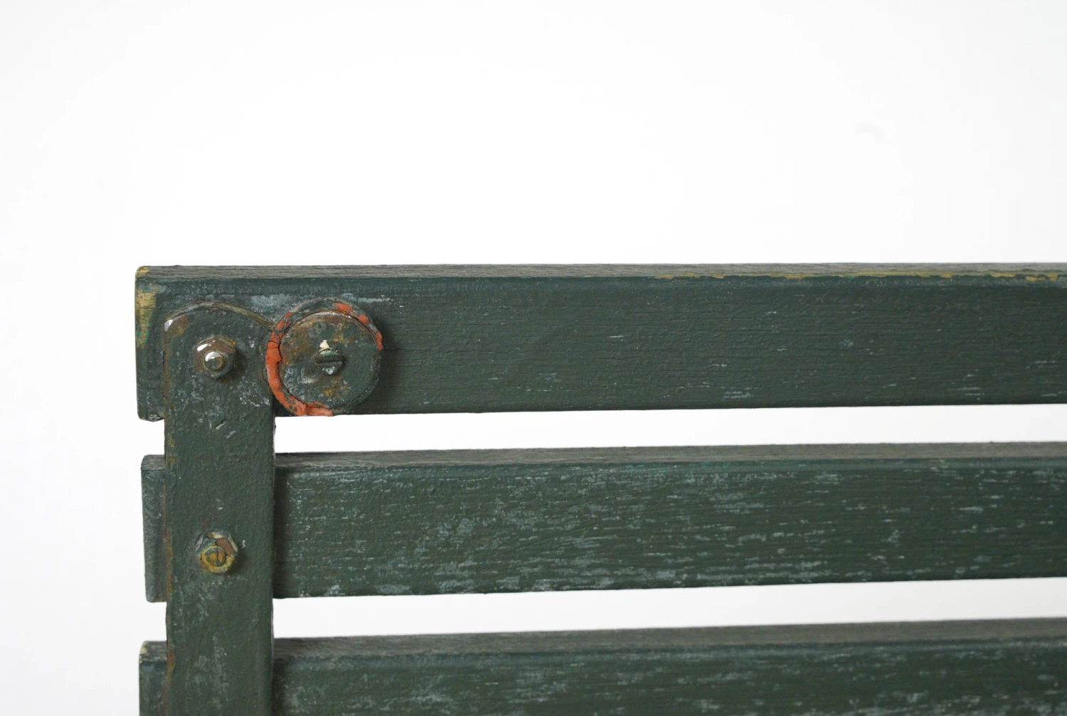 Belmont Park Horse Racetrack Green Oak & Iron Outdoor Bench 11 Belmont Park Horse Racetrack Green Oak & Iron Outdoor Bench - Image 9