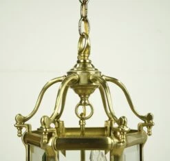 Regency Hexagonal Polished Brass Beveled Glass Lantern Pendant Light 18 Regency Hexagonal Polished Brass Beveled Glass Lantern Pendant Light -OGT Sale Store q286524 06