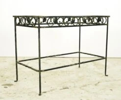 Vintage Glass & Wrought Iron Foliate Accent End Table 13 Vintage Glass & Wrought Iron Foliate Accent End Table -OGT Sale Store q286545 04