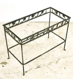 Vintage Glass & Wrought Iron Foliate Accent End Table 14 Vintage Glass & Wrought Iron Foliate Accent End Table -OGT Sale Store q286545 05
