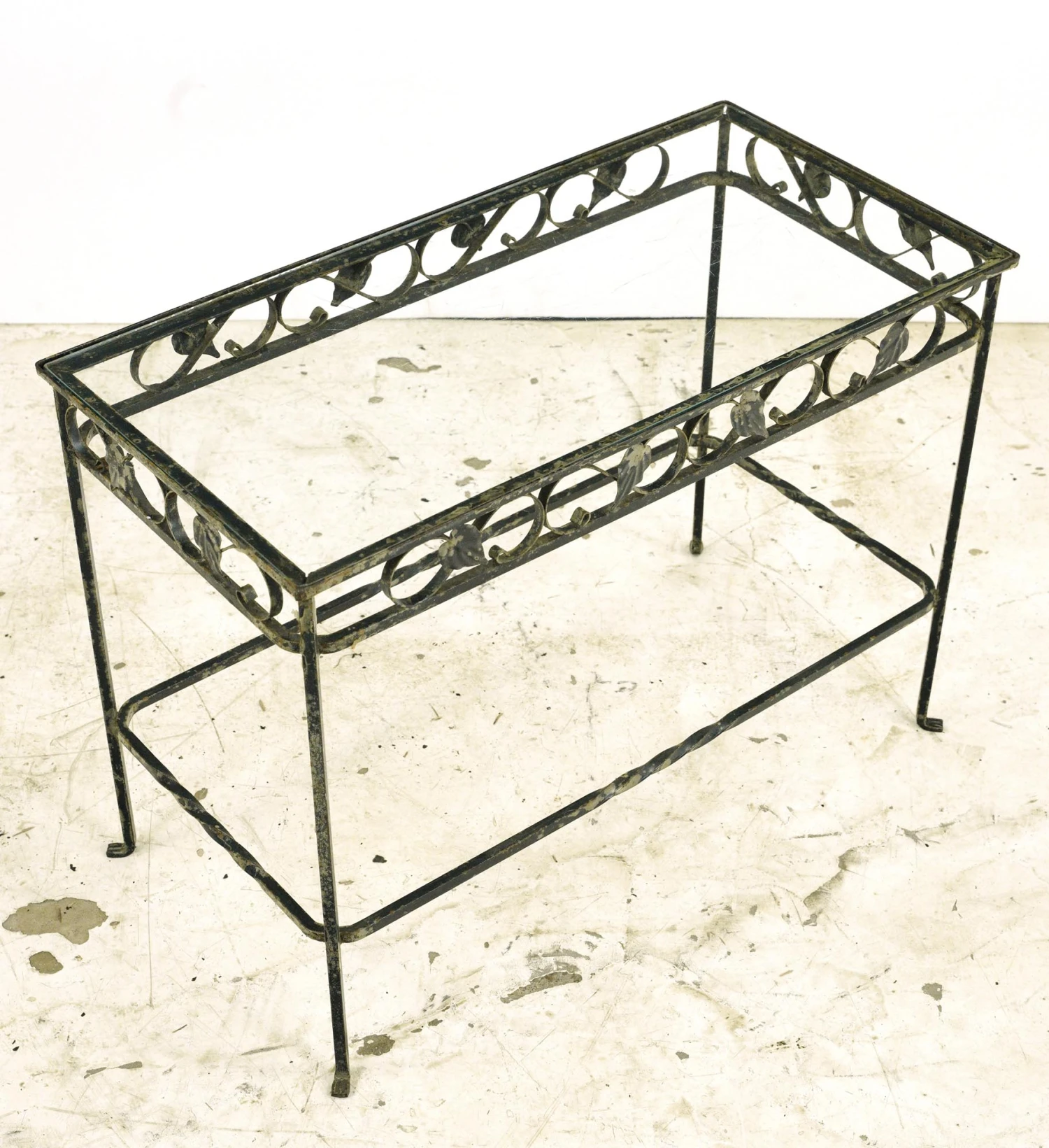 Vintage Glass & Wrought Iron Foliate Accent End Table 7 Vintage Glass & Wrought Iron Foliate Accent End Table - Image 5