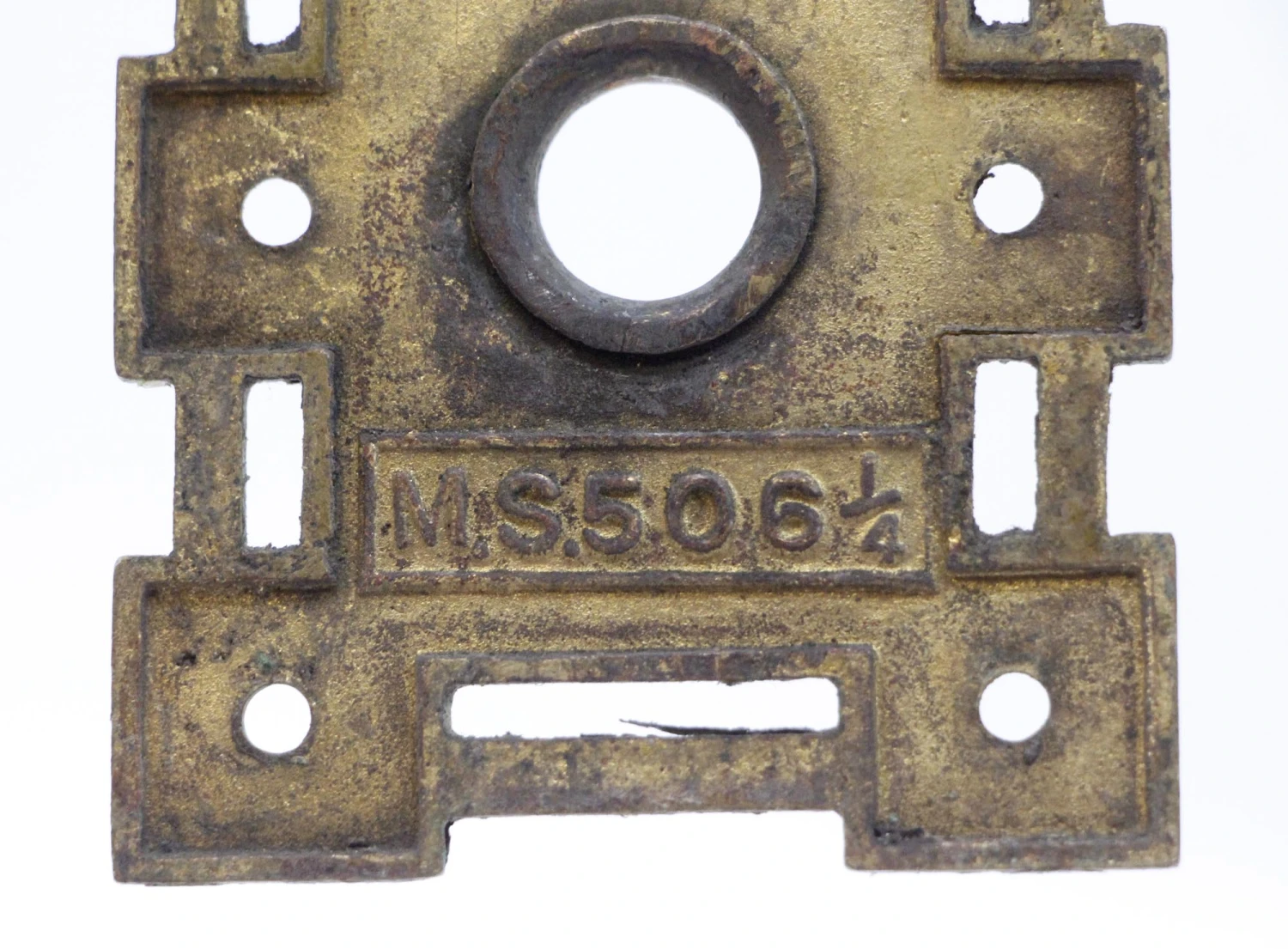 Antique 6.25 In. Arts & Crafts Penn Brass Privacy Door Back Plate 8 Antique 6.25 In. Arts & Crafts Penn Brass Privacy Door Back Plate - Image 6