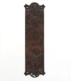 Vintage 9.625 In. Blackened Brass Floral Door Push Plate -OGT Sale Store q286584 04