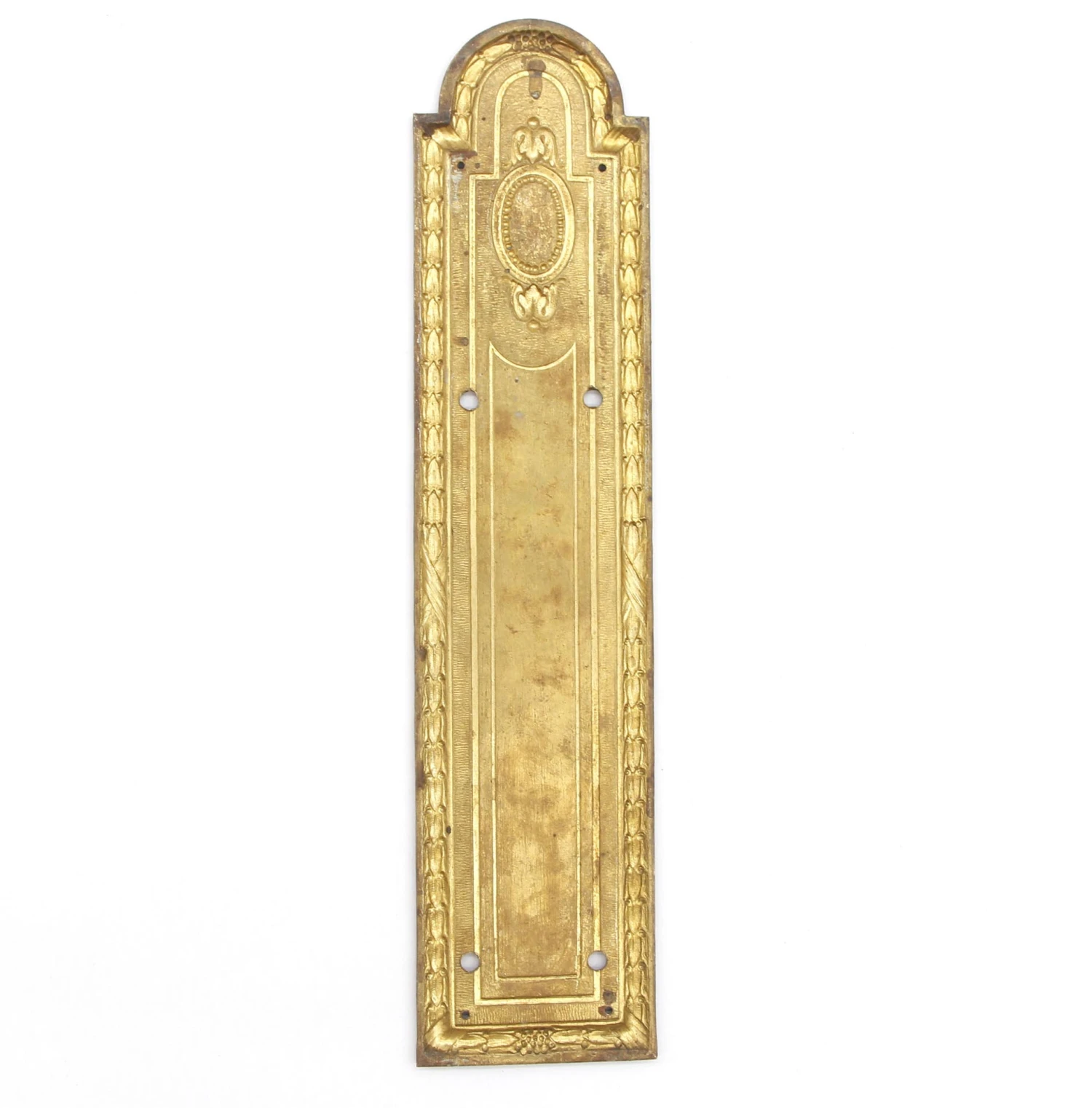 Victorian 10.25 In. Stamped Brass Door Push Plate 6 Victorian 10.25 In. Stamped Brass Door Push Plate - Image 4