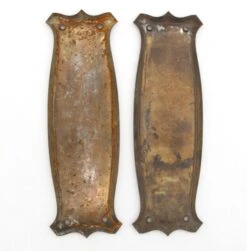 Pair Of Art Deco 9.25 In. Brass Finish Steel Door Push Plates -OGT Sale Store q286599 07