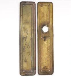 Pair Of Vintage 14.5 In. Commercial Brass Door Push Plates 13 Pair Of Vintage 14.5 In. Commercial Brass Door Push Plates -OGT Sale Store q286655 06