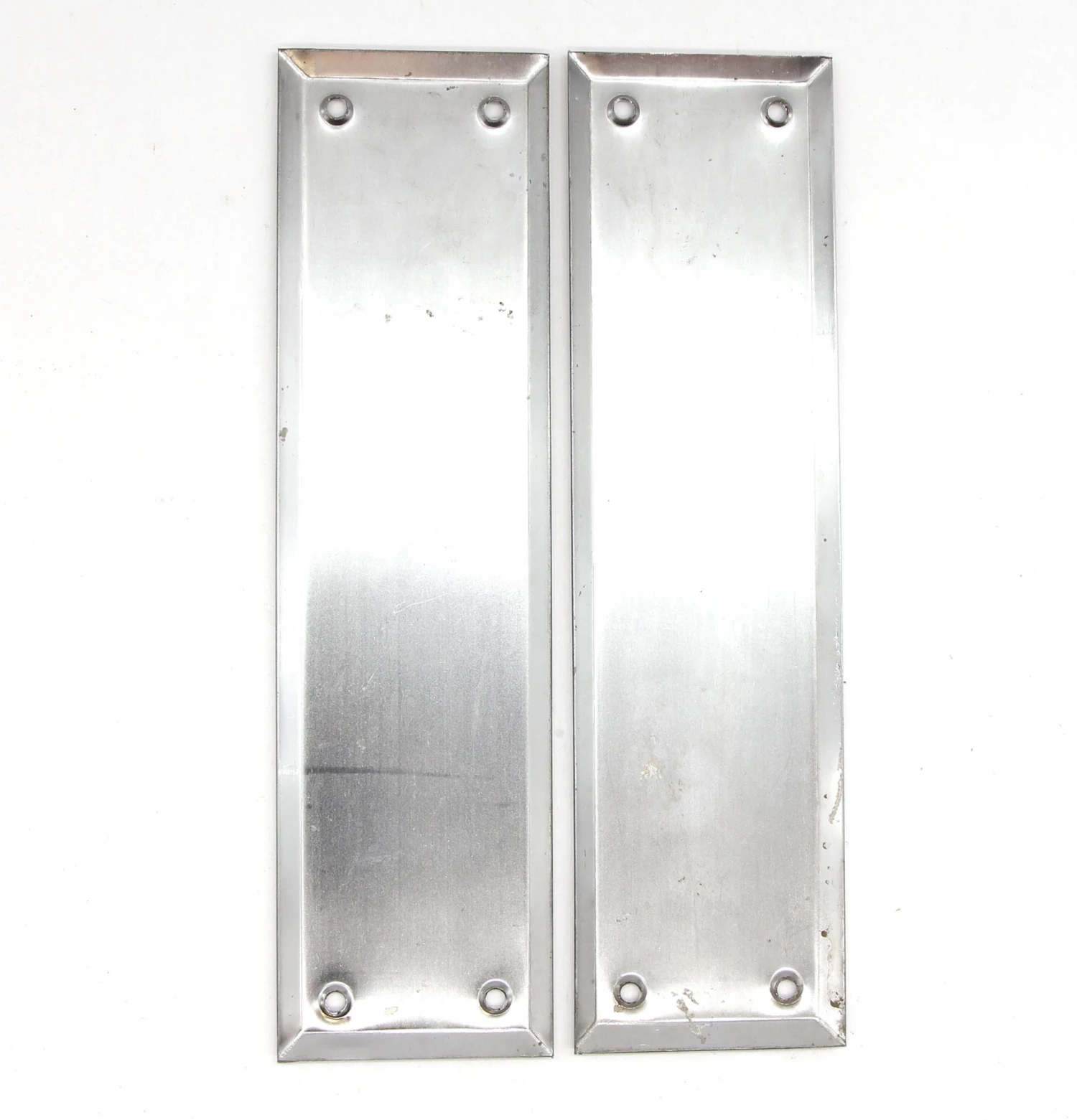 Pair Of Vintage 10 In. Chrome Plated Door Push Plates 6 Pair Of Vintage 10 In. Chrome Plated Door Push Plates - Image 4