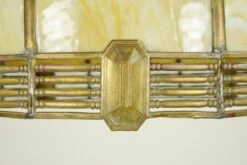 Vintage Tan Slag Stained Glass Pendant Light With Brass Accents 18 Vintage Tan Slag Stained Glass Pendant Light With Brass Accents -OGT Sale Store q286723 07