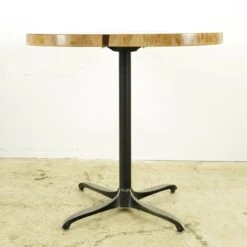 Handcrafted 30.125 In. Live Edge Mahogany Wafer Steel Bistro Table 14 Handcrafted 30.125 In. Live Edge Mahogany Wafer Steel Bistro Table -OGT Sale Store q286754 04