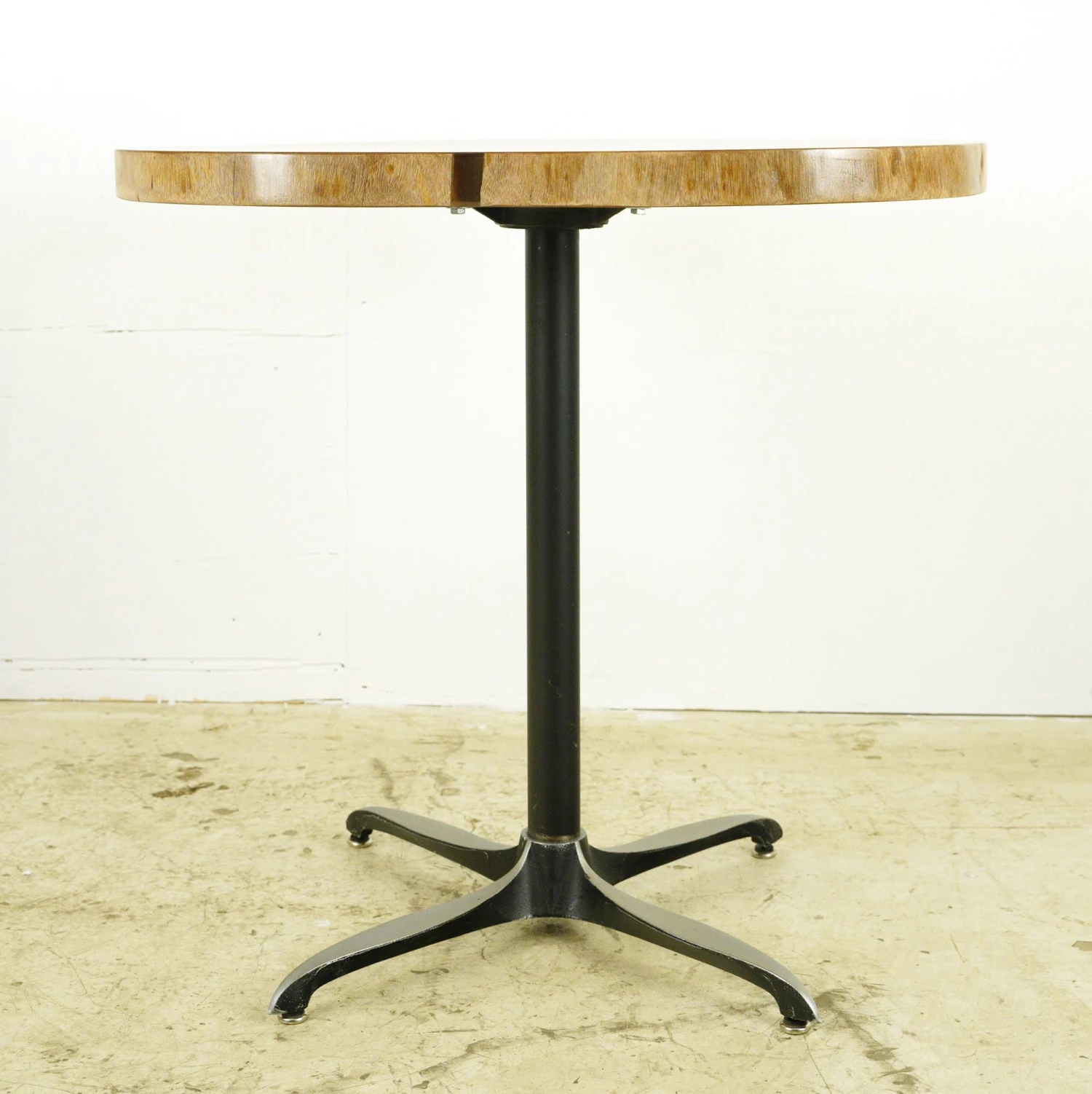 Handcrafted 30.125 In. Live Edge Mahogany Wafer Steel Bistro Table 6 Handcrafted 30.125 In. Live Edge Mahogany Wafer Steel Bistro Table - Image 4