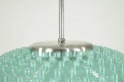 Mid Century Turquoise Blue Acrylic Brushed Steel Pole Pendant Light -OGT Sale Store q286773 04