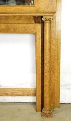 Antique Victorian Birds Eye Maple Mantel With Beveled Mirror -OGT Sale Store q286808 09
