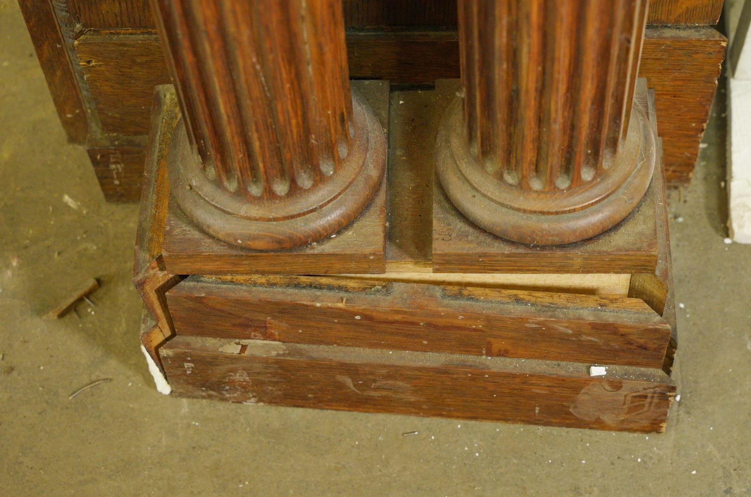 Antique Victorian Oak Mantel With Marble Surround 11 Antique Victorian Oak Mantel With Marble Surround - Image 9