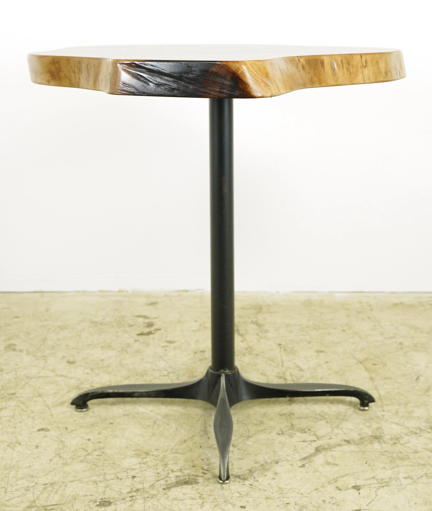 Handcrafted 36.5 In. Live Edge Mahogany Wafer Steel Bistro Table 7 Handcrafted 36.5 In. Live Edge Mahogany Wafer Steel Bistro Table - Image 5