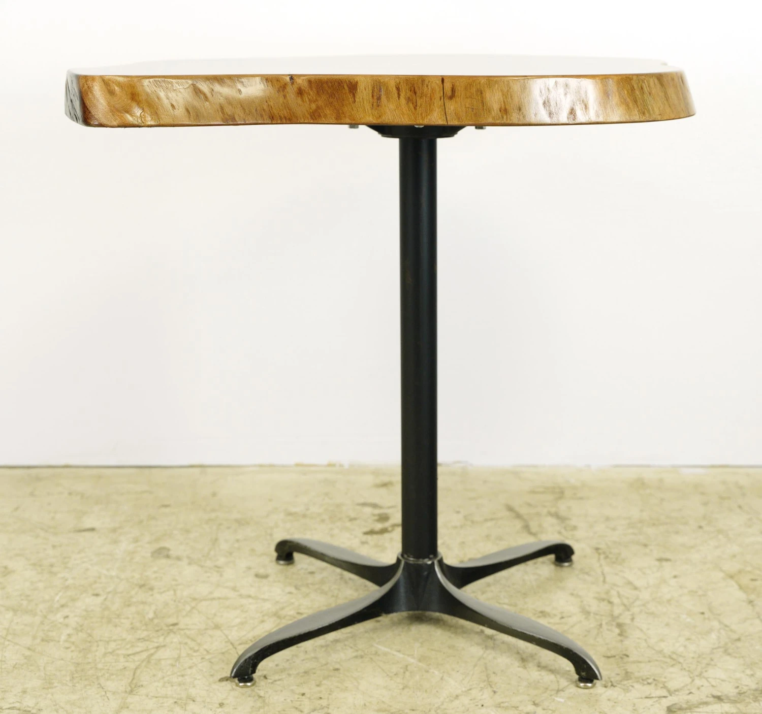 Handcrafted 36.5 In. Live Edge Mahogany Wafer Steel Bistro Table 8 Handcrafted 36.5 In. Live Edge Mahogany Wafer Steel Bistro Table - Image 6