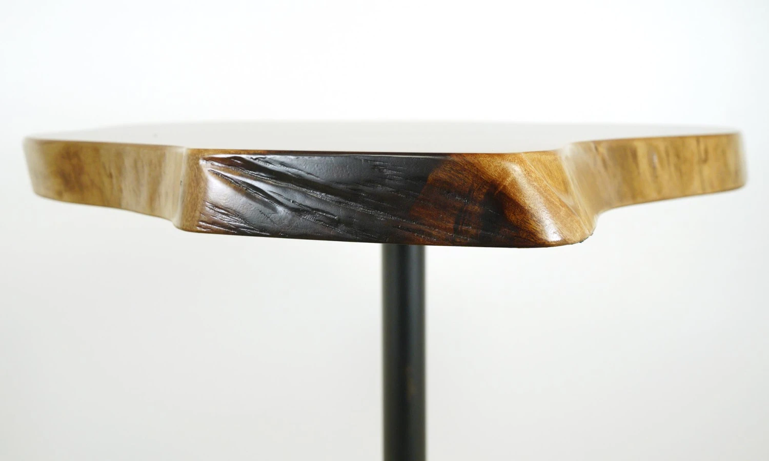 Handcrafted 36.5 In. Live Edge Mahogany Wafer Steel Bistro Table 11 Handcrafted 36.5 In. Live Edge Mahogany Wafer Steel Bistro Table - Image 9