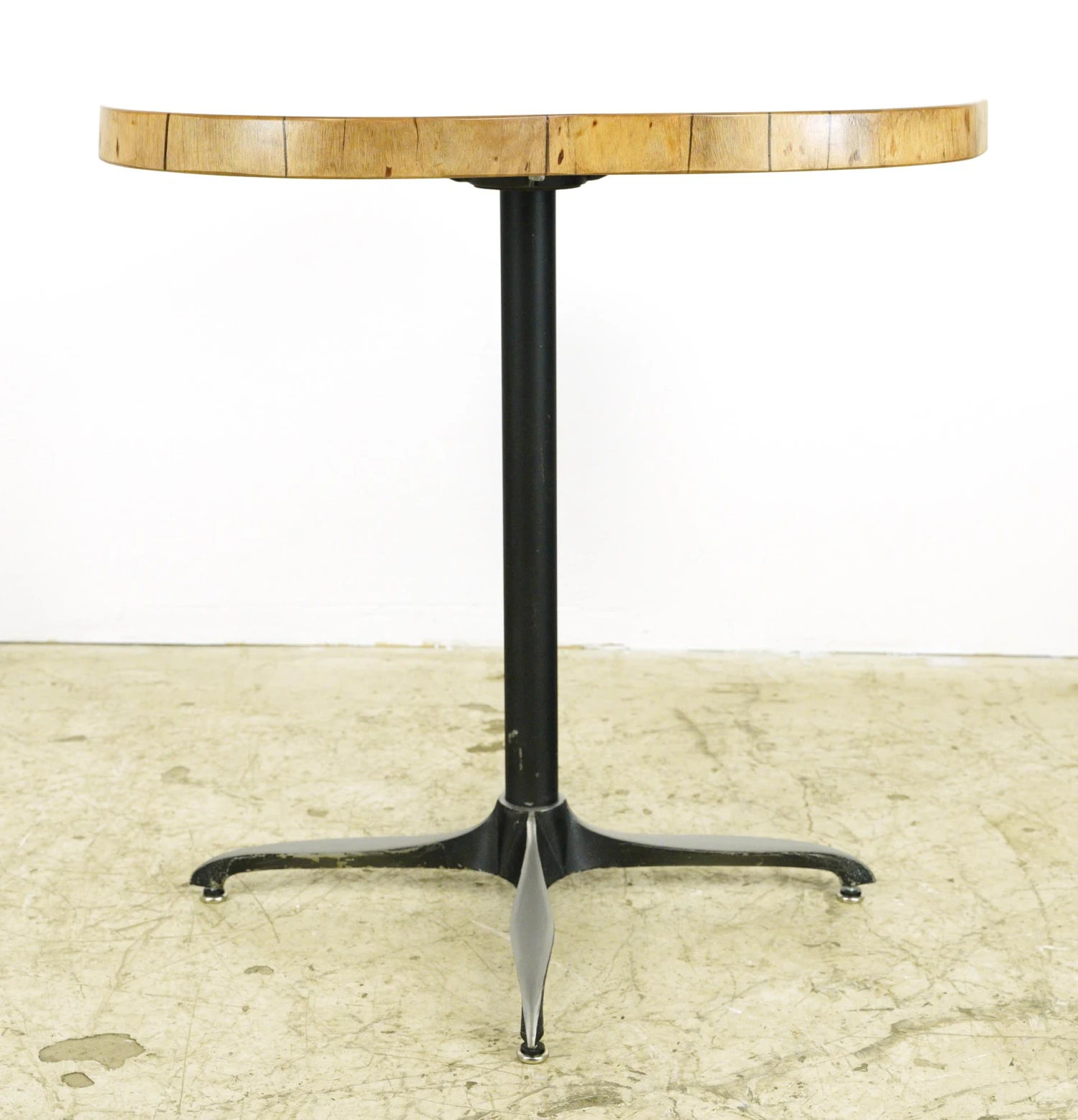 Handcrafted 31.5 In. Live Edge Mahogany Wafer Steel Bistro Table 6 Handcrafted 31.5 In. Live Edge Mahogany Wafer Steel Bistro Table - Image 4