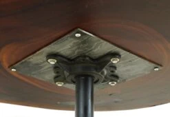 Handcrafted 38 In. Live Edge Mahogany Wafer Steel Bistro Table -OGT Sale Store q286821 08