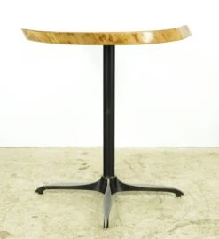 Handcrafted 39.625 In. Live Edge Mahogany Wafer Steel Bistro Table -OGT Sale Store q286823 04